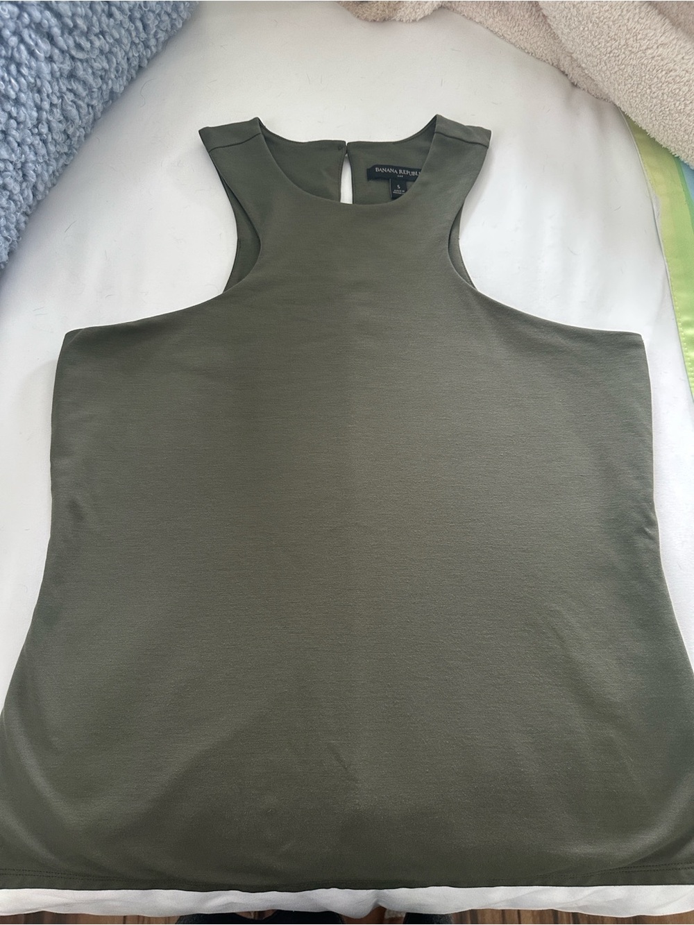 Banana Republic Olive Tank with High Neck